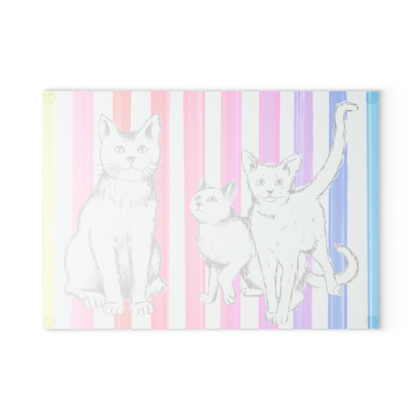 Kitty Fun Glass Cutting Board