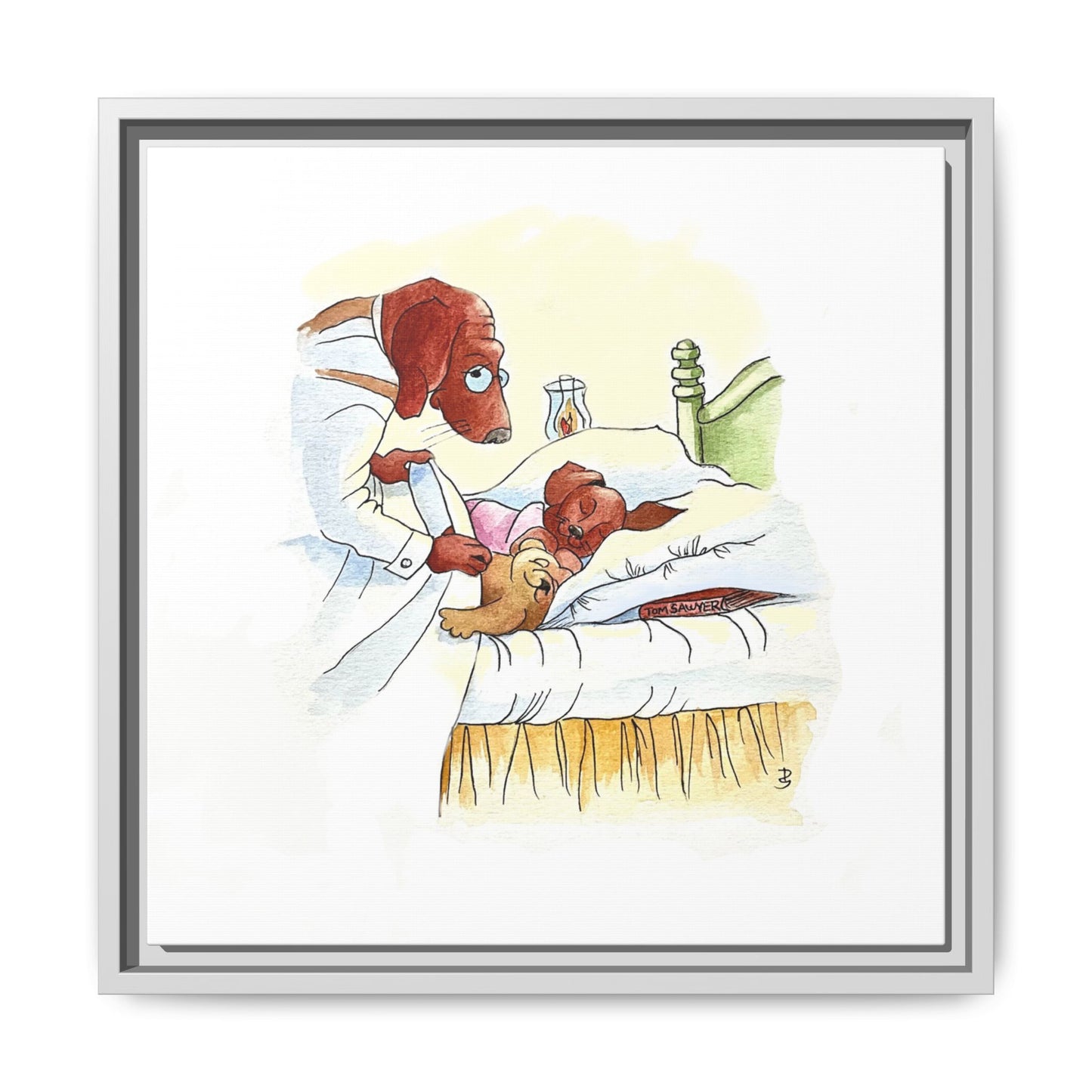 Dogi Fun Matte Canvas Framed