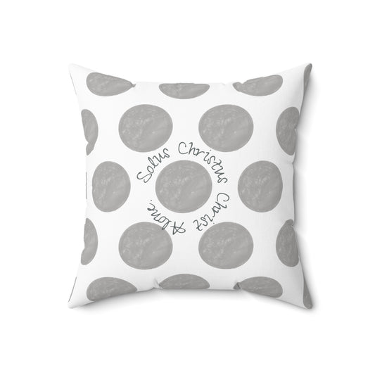 Polka Dot Joy Polyester Square Pillow "Solus Christus…”