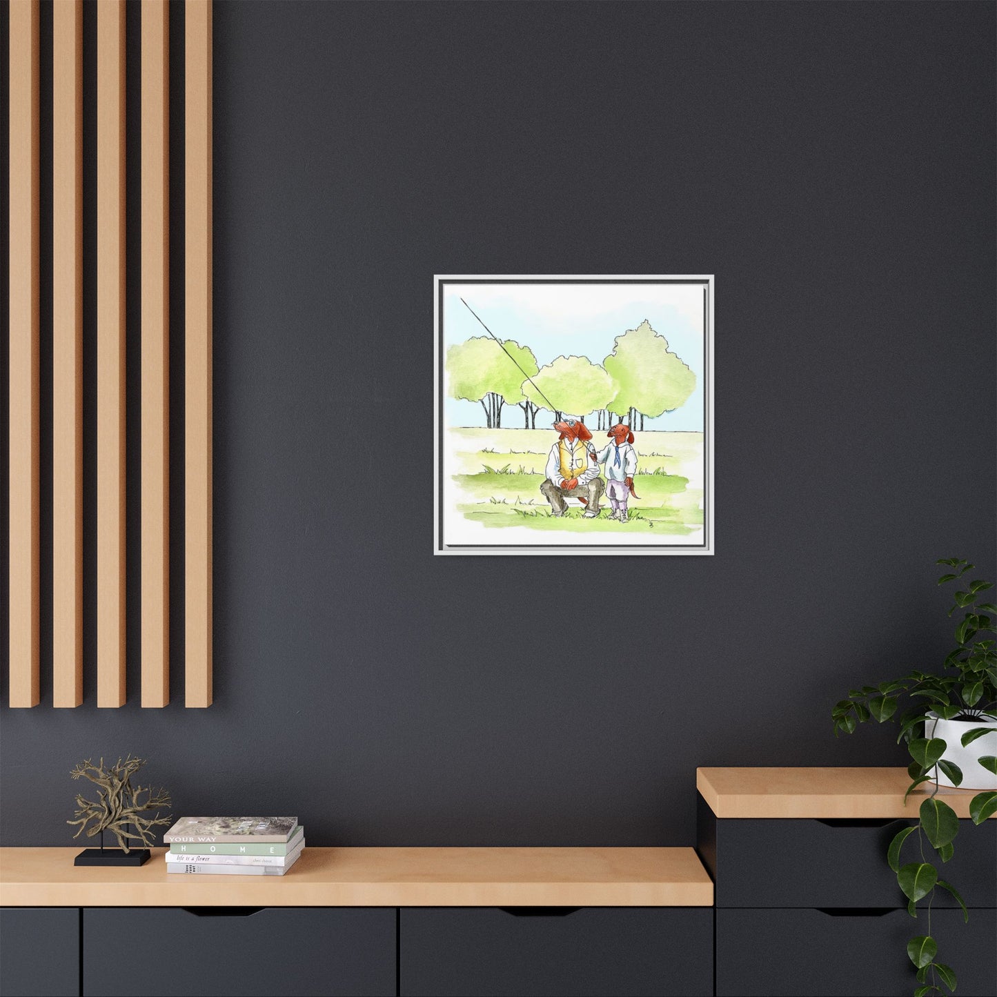Dogi Fun Matte Canvas Framed