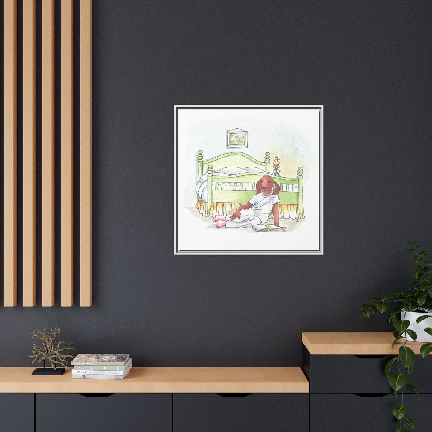 Dogi Fun Matte Canvas Framed