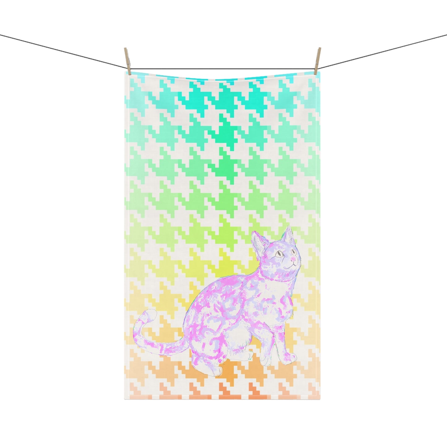 Colorful Cat Tea Towel