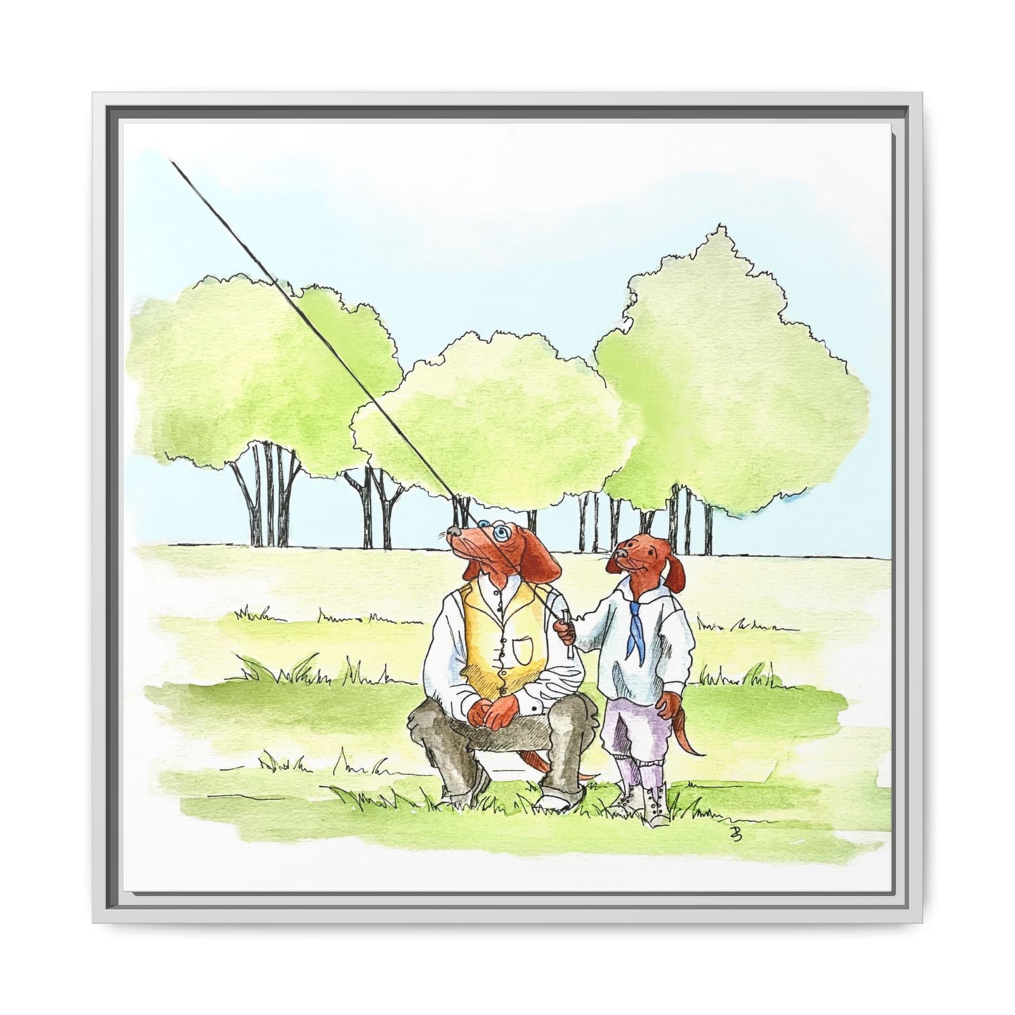 Dogi Fun Matte Canvas Framed