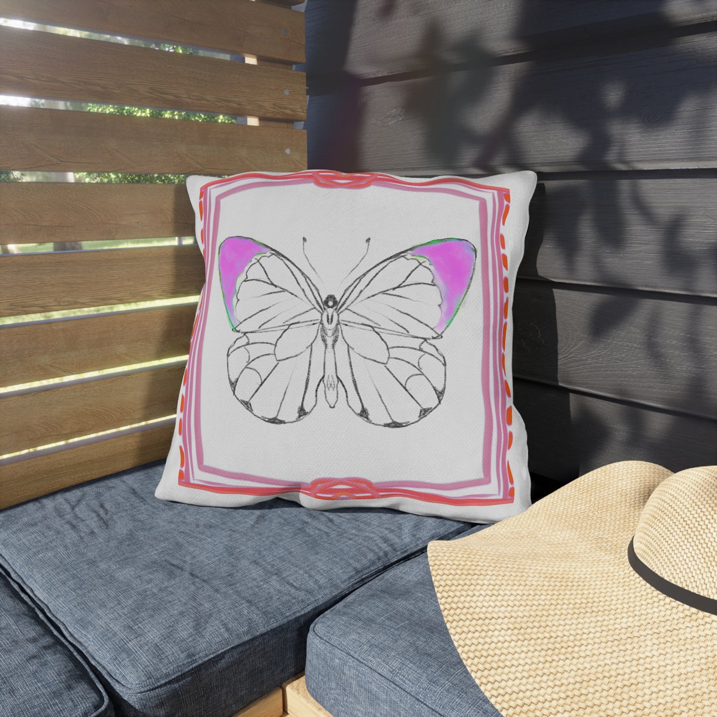 Chroma Outdoor Pillow Raspberry Orange "Light from within..."
