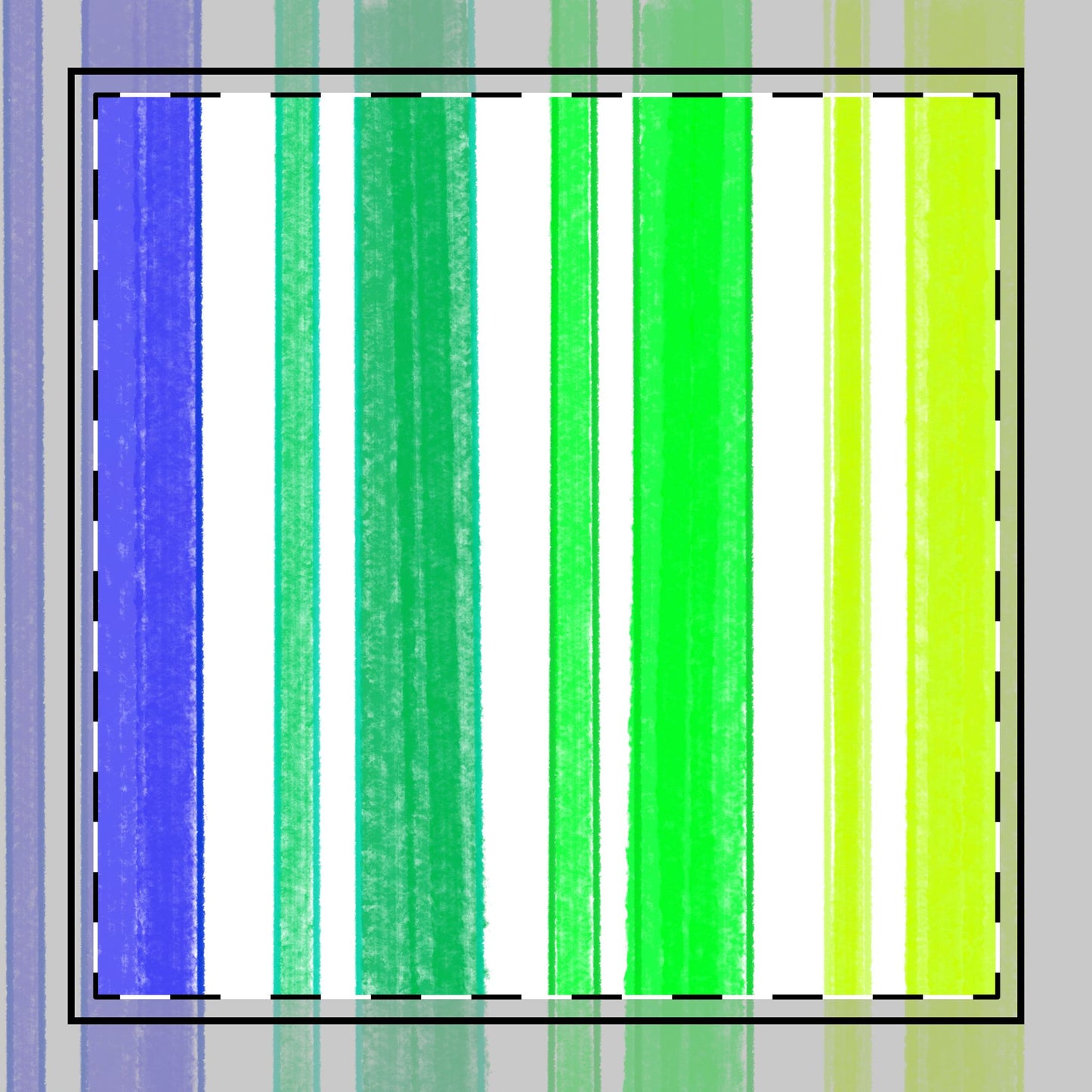 Butterfly Flutterstripe Cotton Twill Napkin, Blue, Green Cotton background (creamy white)