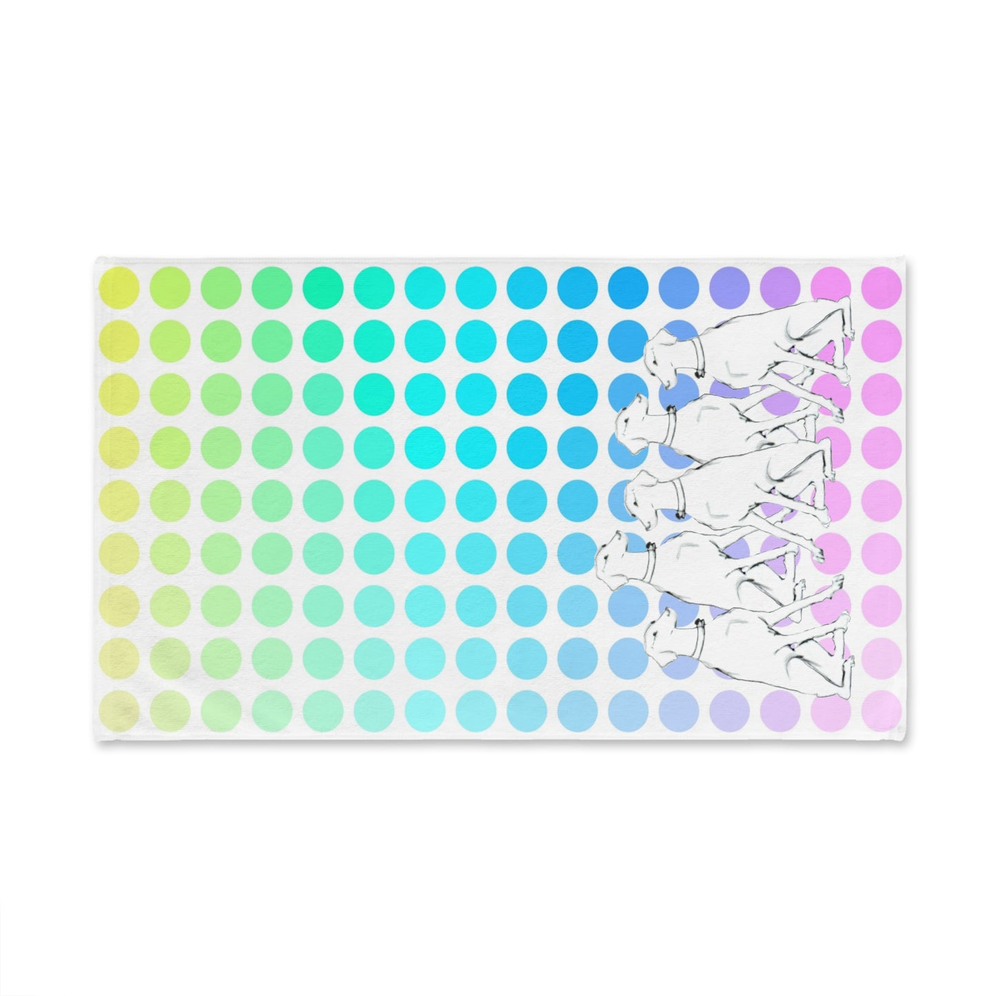 Dogi Fun Hand Towel, Tall Dogs with Multi-Color Polka Dots