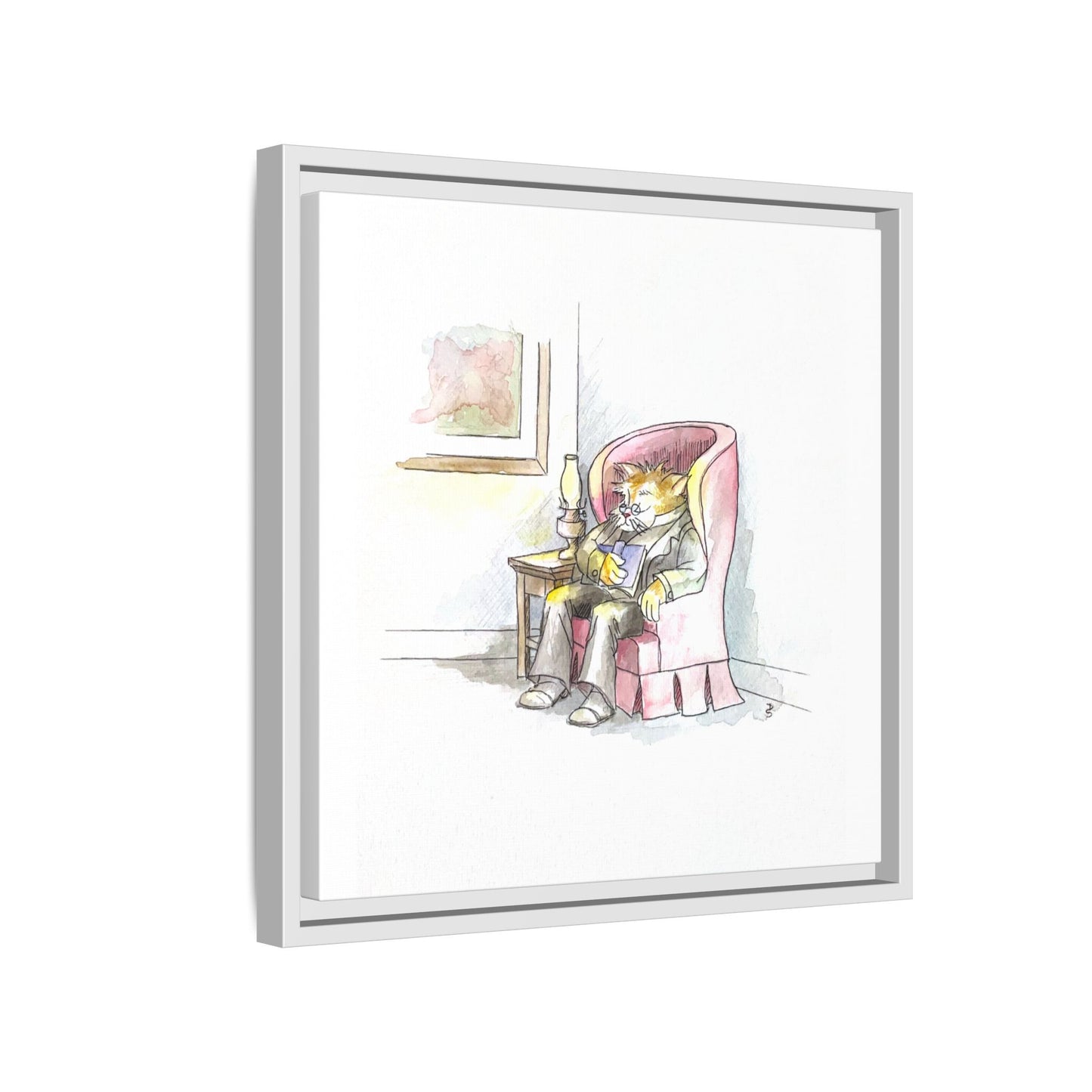 Kitty Fun Matte Canvas Framed