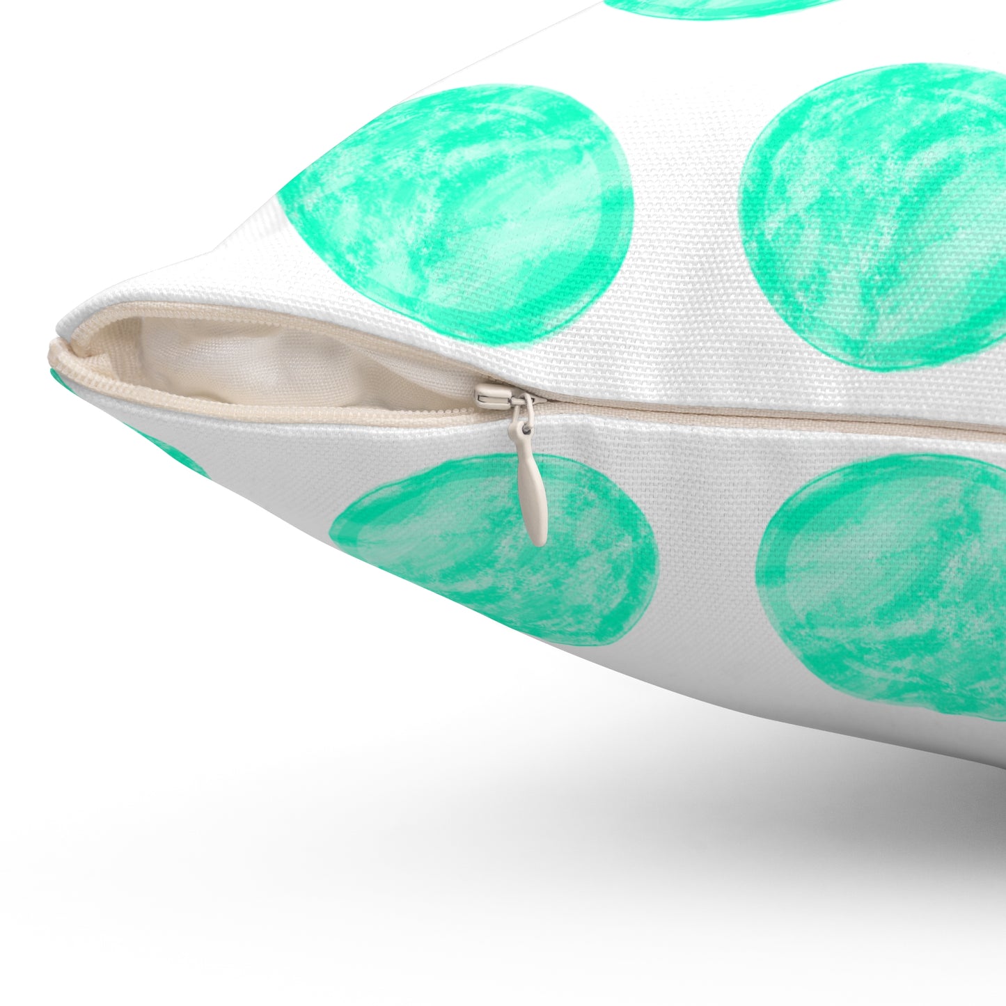 Polka Dot Palette Polyester Square Pillow Aqua