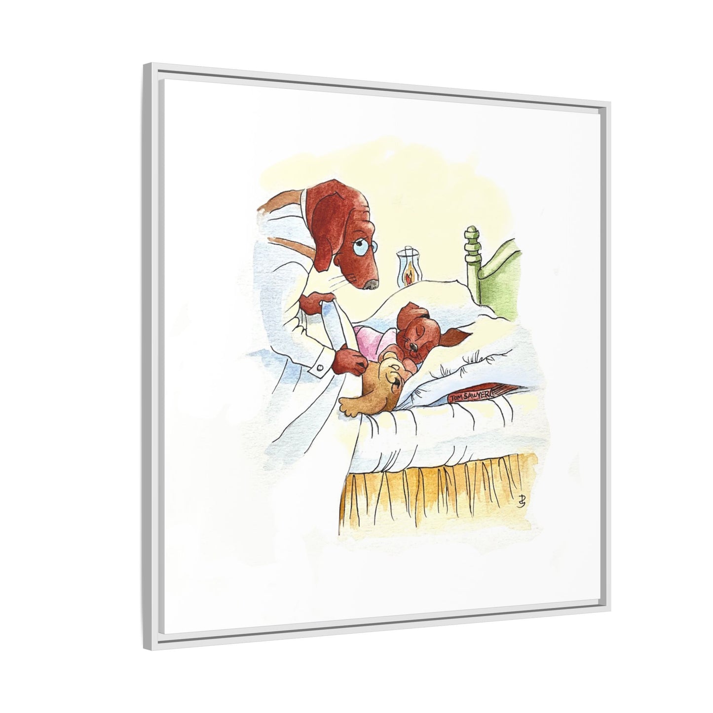 Dogi Fun Matte Canvas Framed