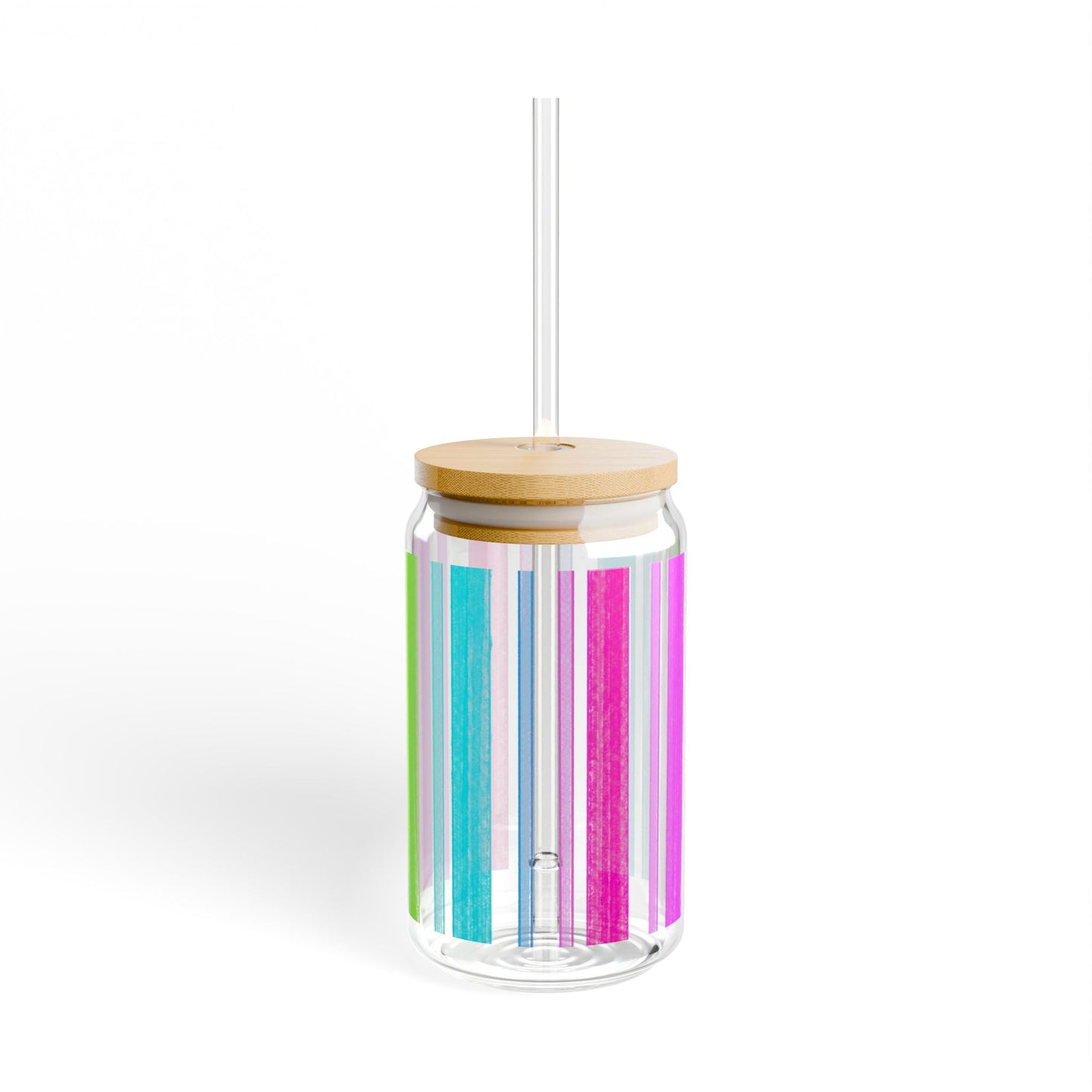 Butterfly Flutterstripe Sipper Glass, 16oz