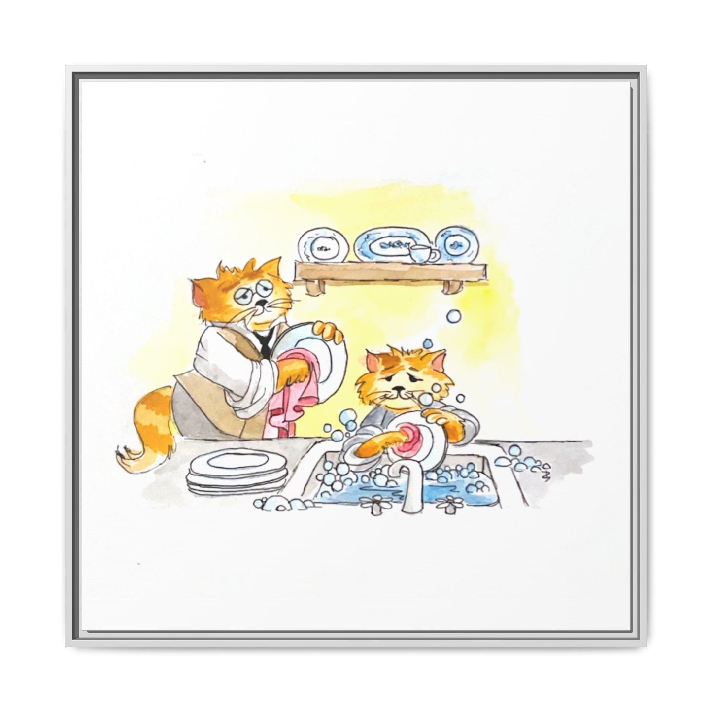 Kitty Fun Matte Canvas Framed