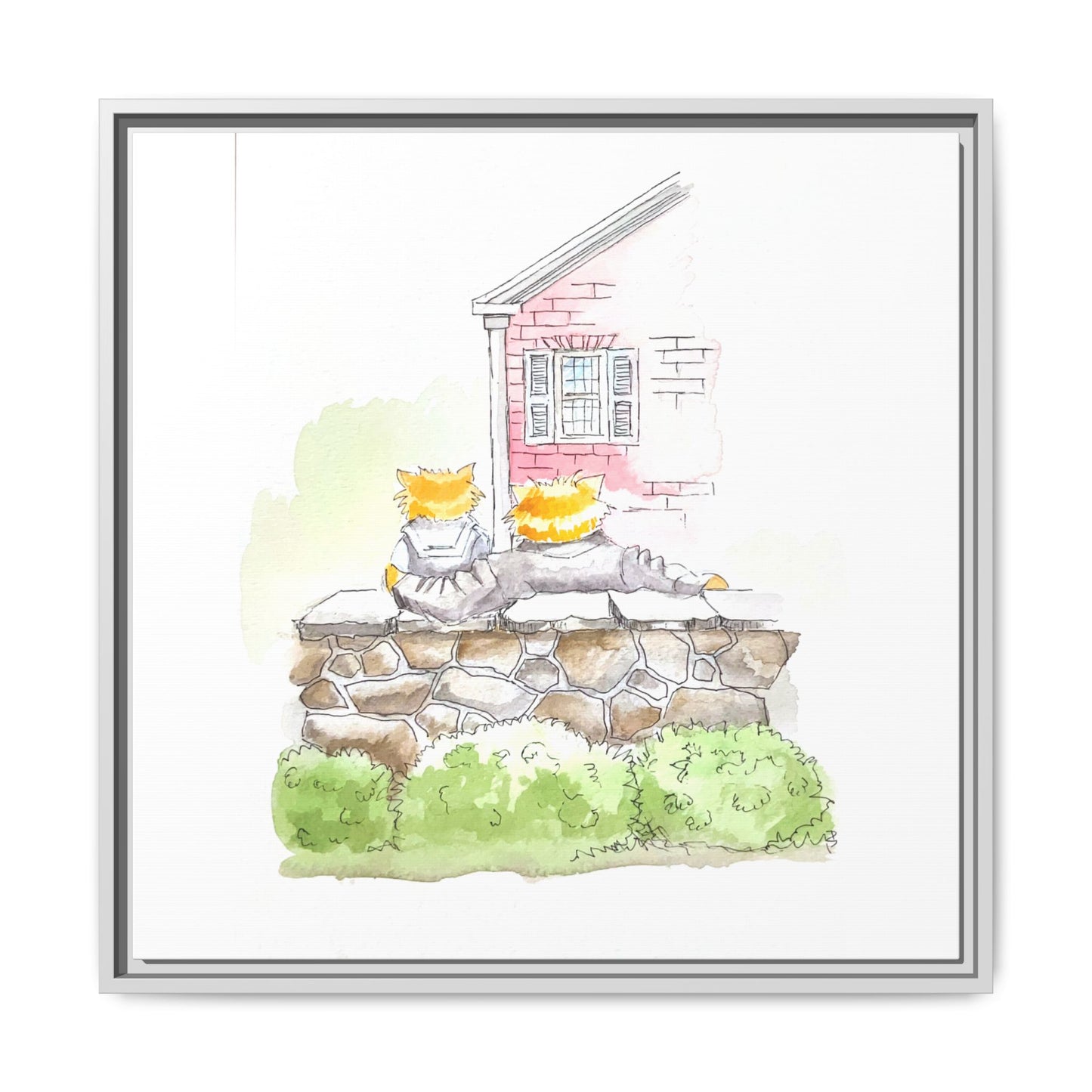 Kitty Fun Matte Canvas Framed