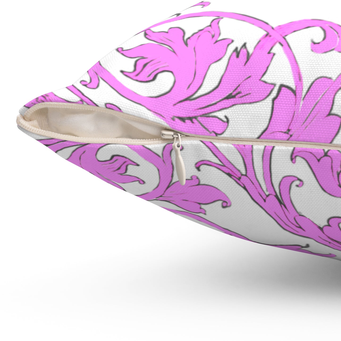 Scrollwork Polyester Square Pillow "You will seek..."