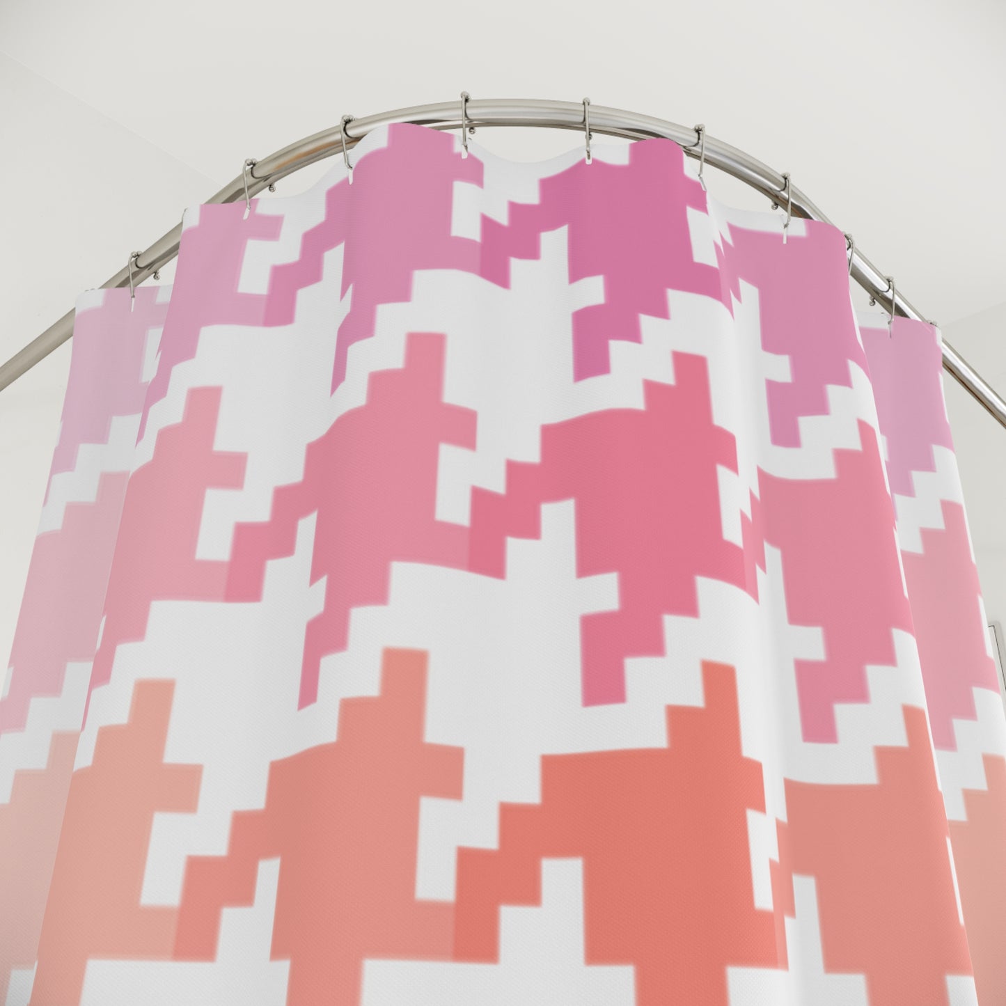 Houndstooth Fun Shower Curtains pink/orange