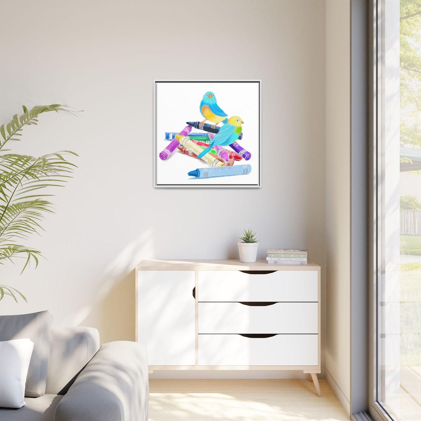Jolly Birds Matte Canvas Framed