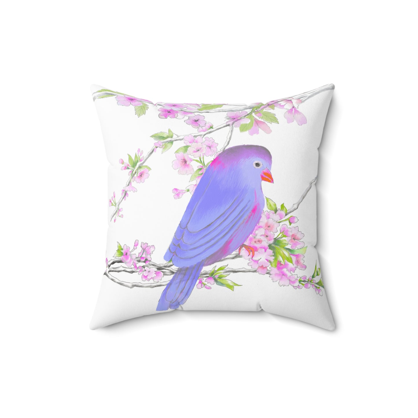 Jolly Birds Spun Polyester Square Pillow