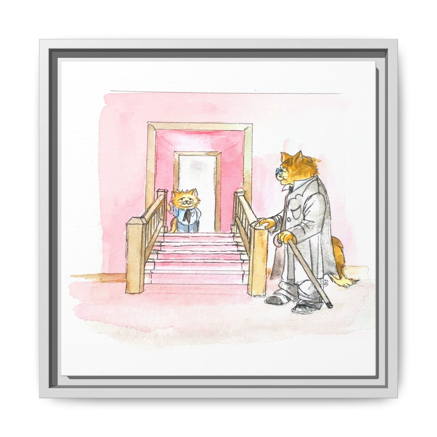 Kitty Fun Matte Canvas Framed