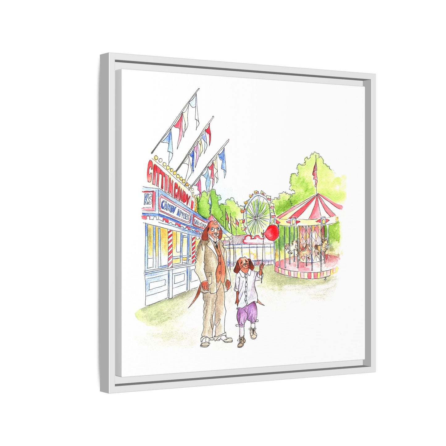 Dogi Fun Matte Canvas Framed