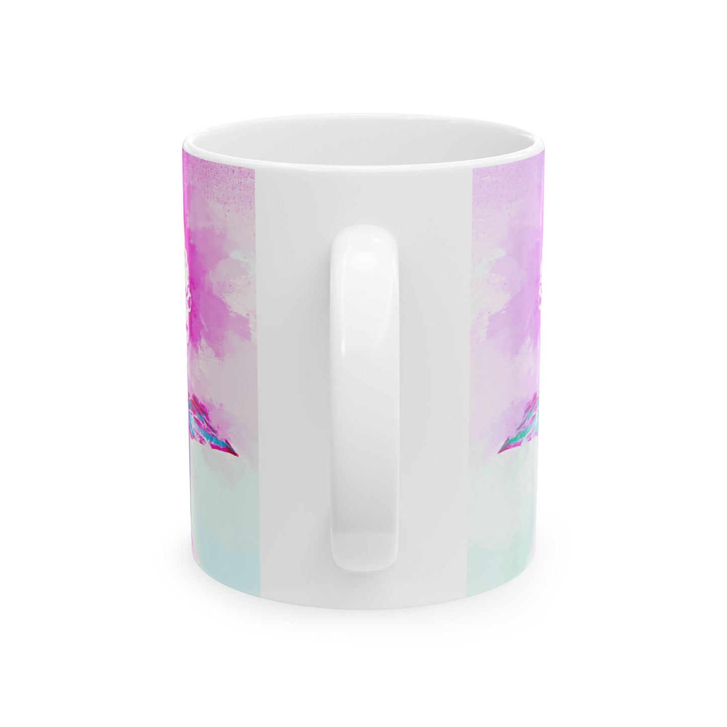 Zinnia Color Splash Mug Raspberry “Dare to Be Brave”