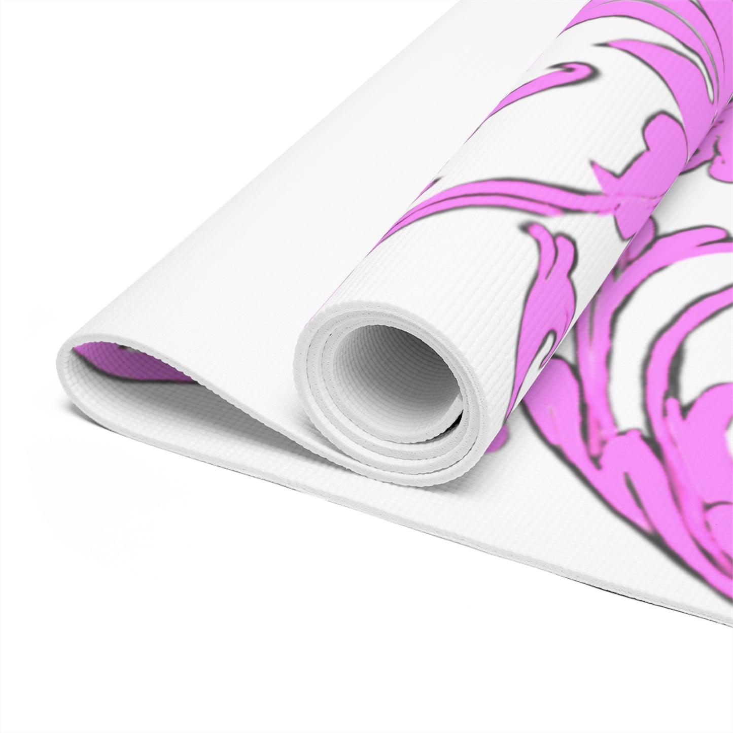 Scrollwork Exercise Mat Pink