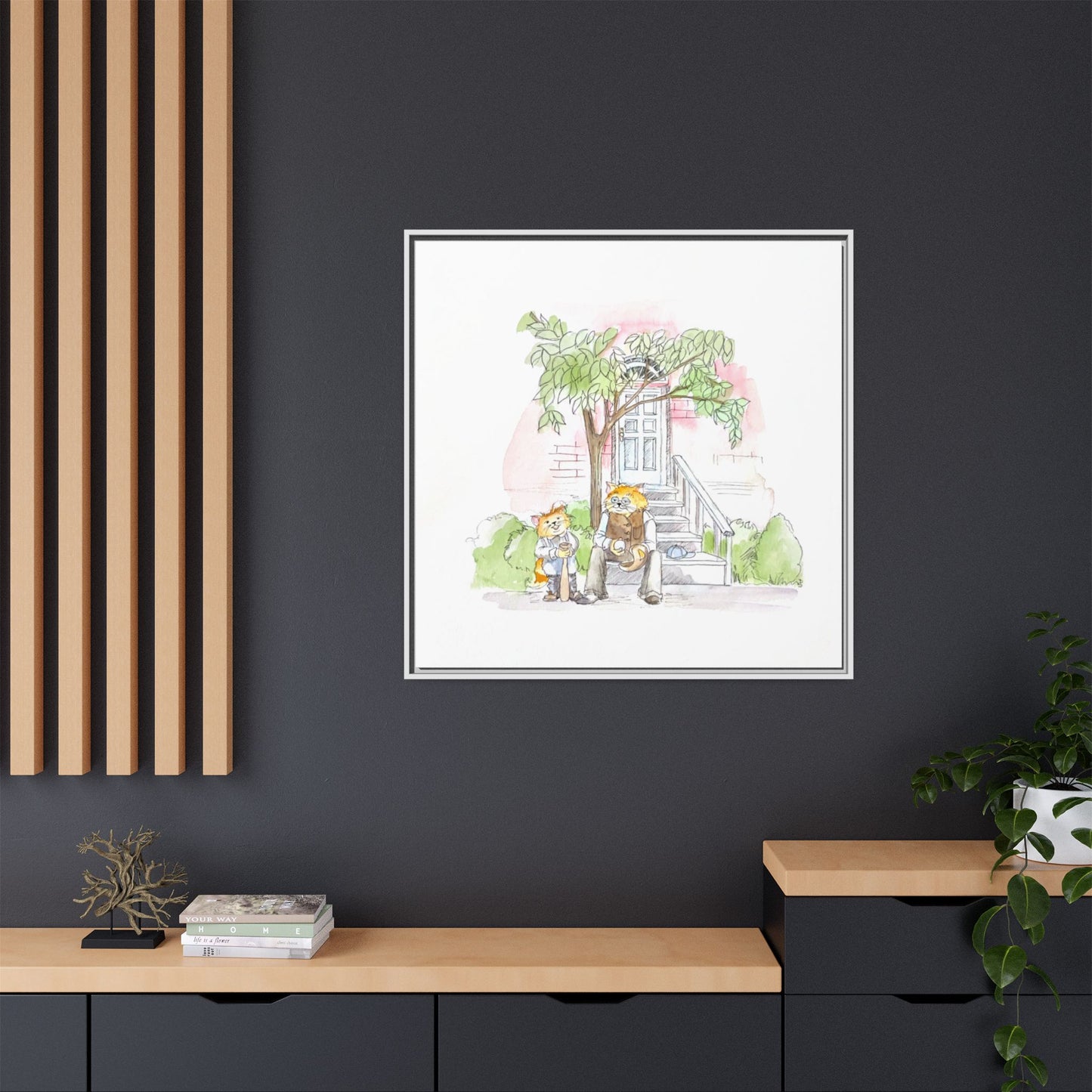 Kitty Fun Matte Canvas Framed