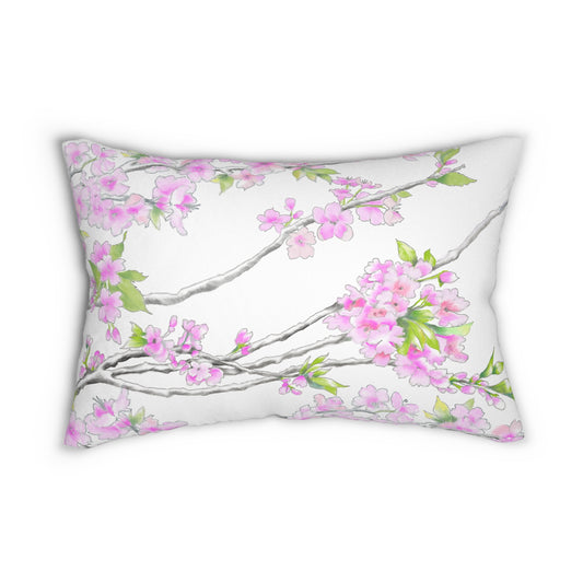 Cherry Blossom Spun Polyester Lumbar Pillow