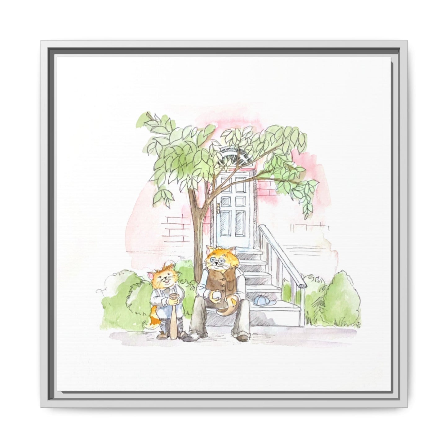 Kitty Fun Matte Canvas Framed