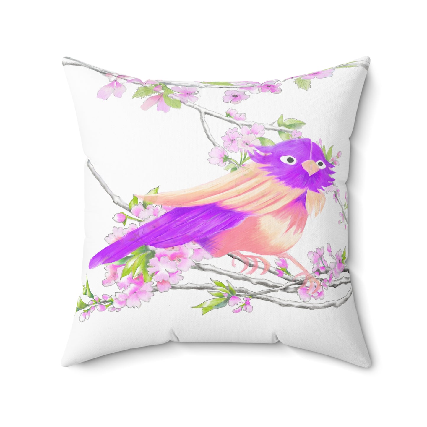 Jolly Birds Spun Polyester Square Pillow