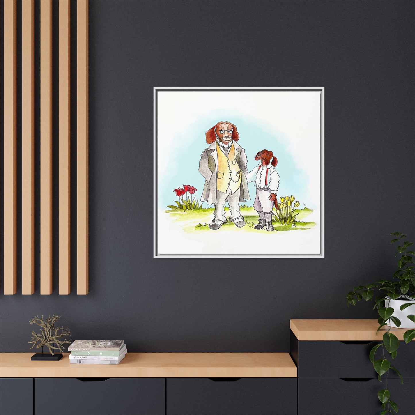 Dogi Fun Matte Canvas Framed