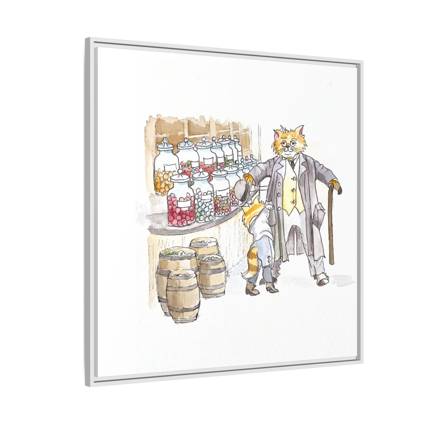 Kitty Fun Matte Canvas Framed