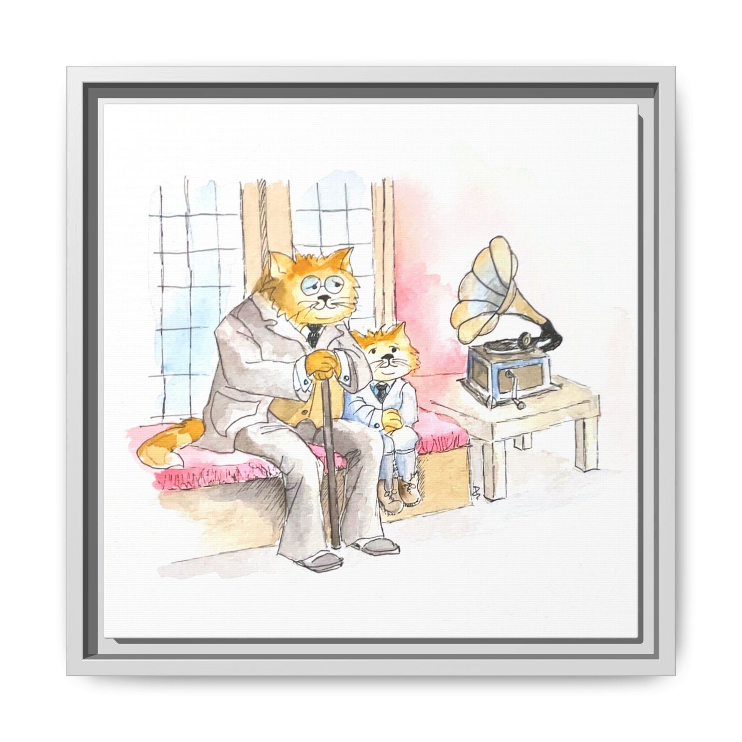 Kitty Fun Matte Canvas Framed