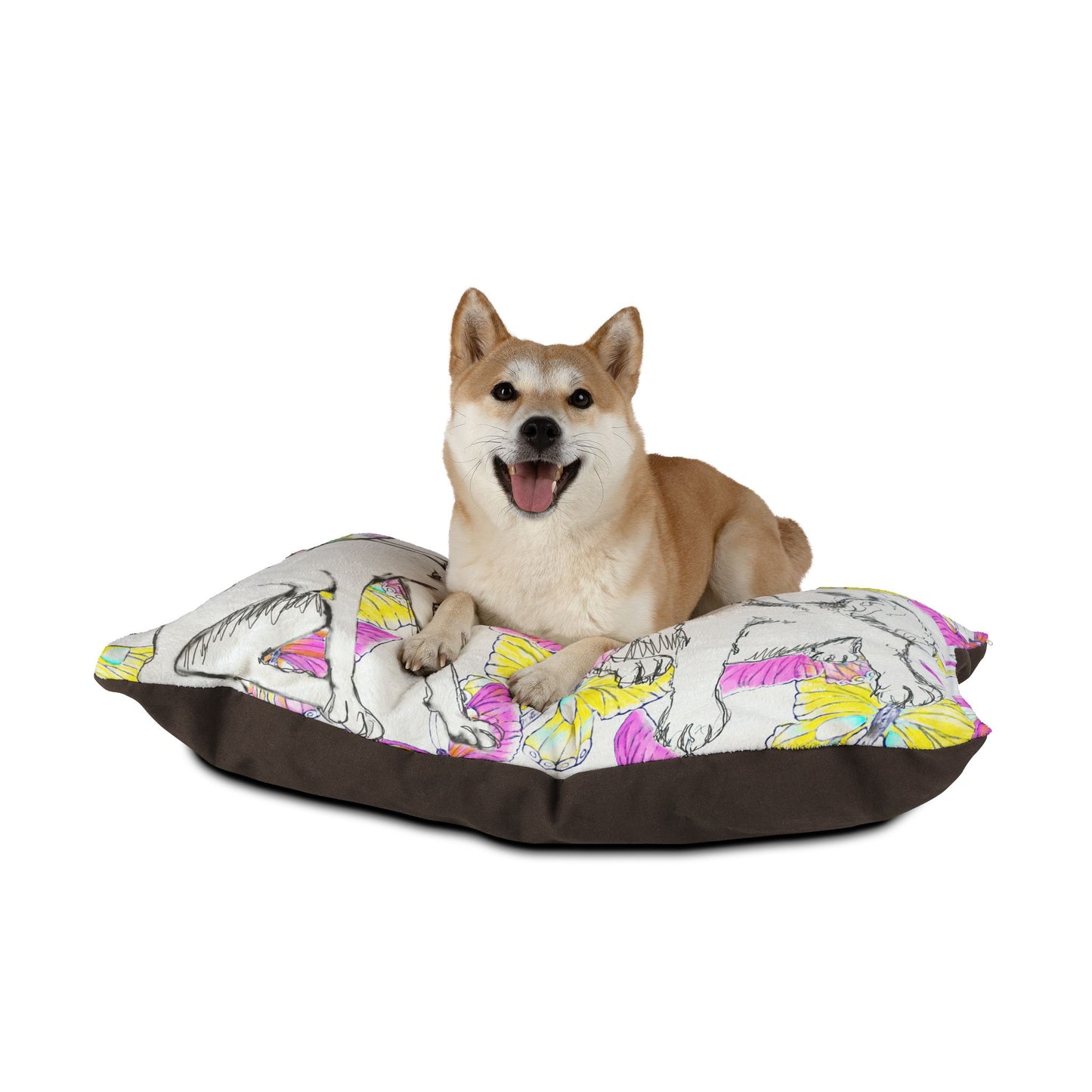 Dogi Butterfly Flutter Pet Bed Pink and Yellow