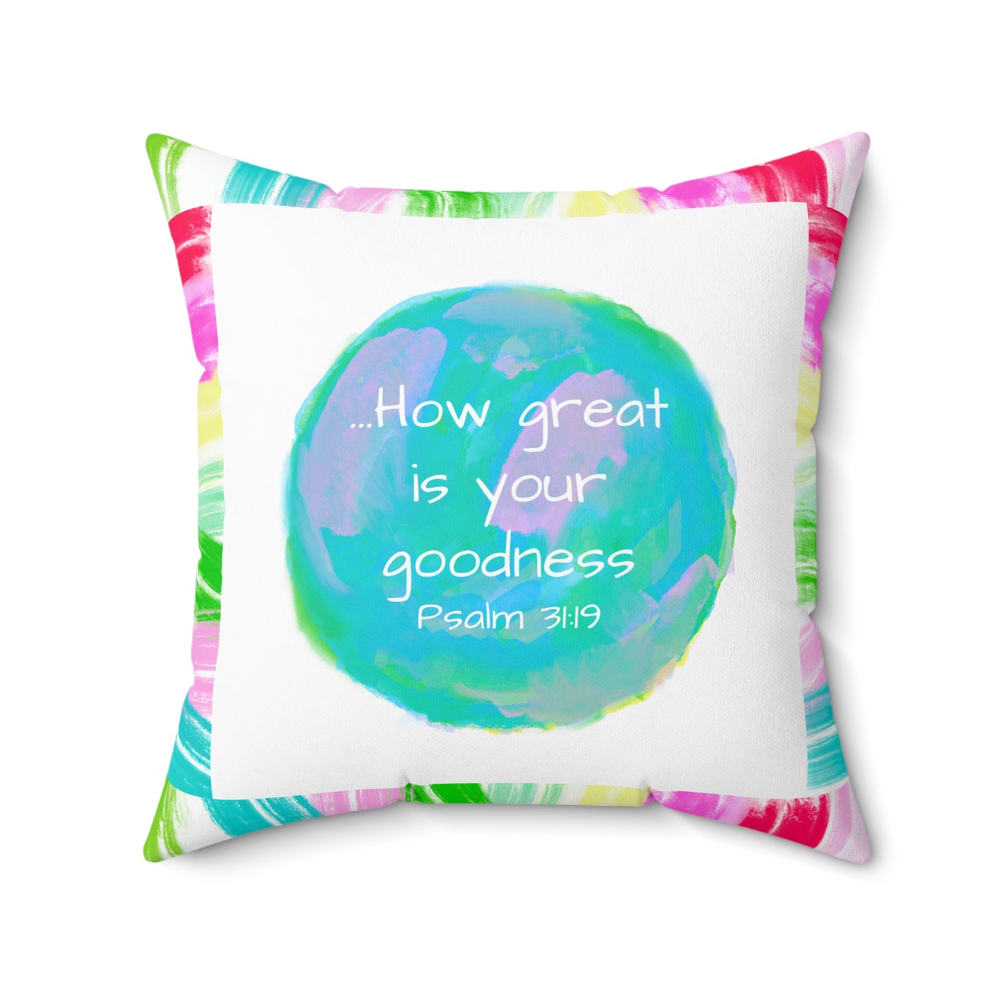 Mega Dot Polyester Square Pillow How great is your goodness Birds