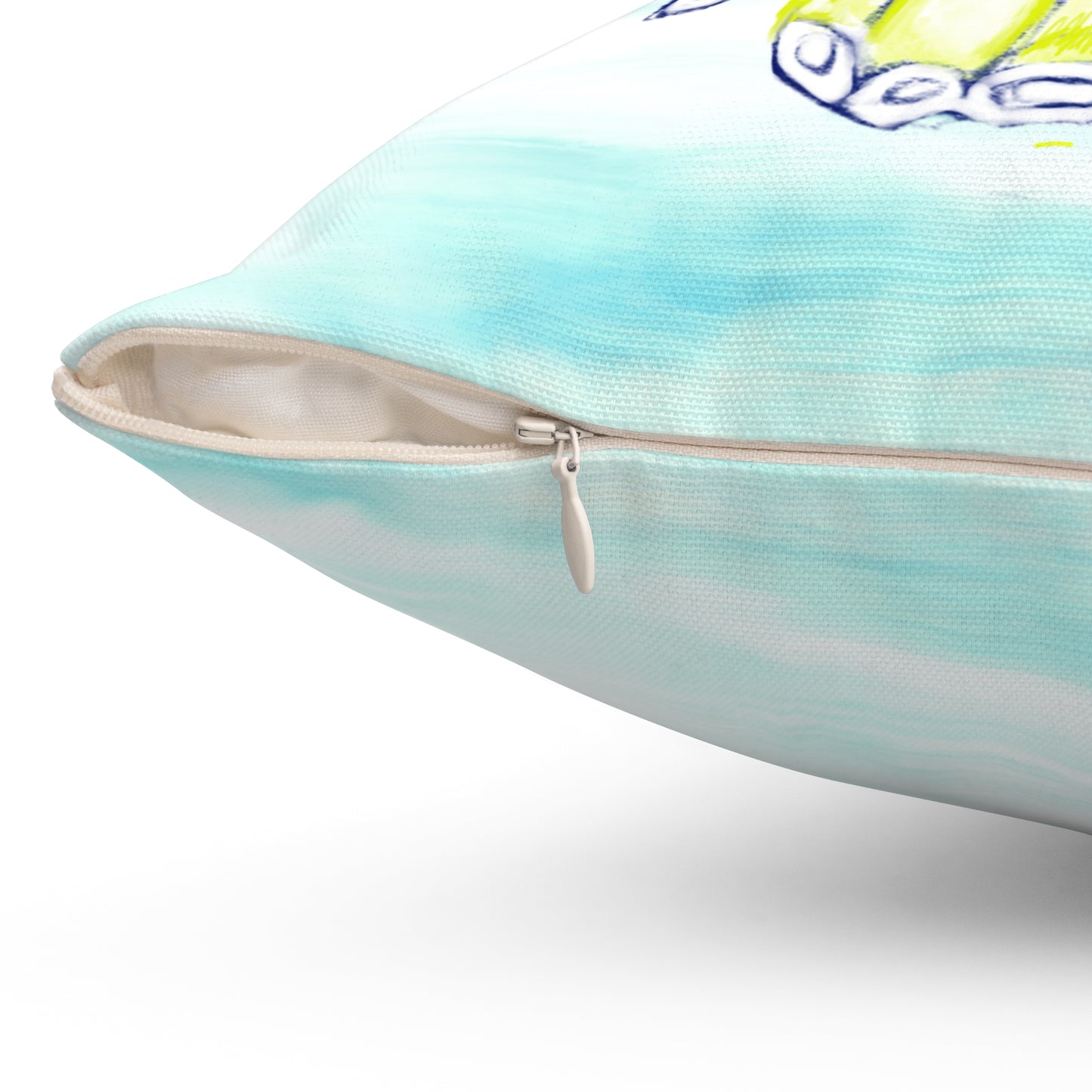 Square Pillow Butterfly Flutter Right facing Bright Yellow