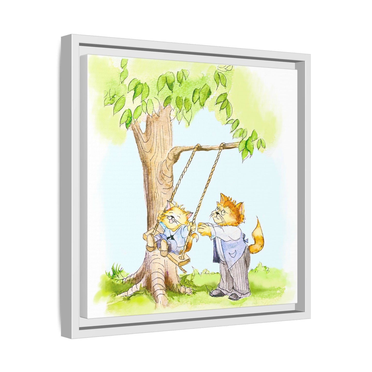Kitty Fun Matte Canvas Framed