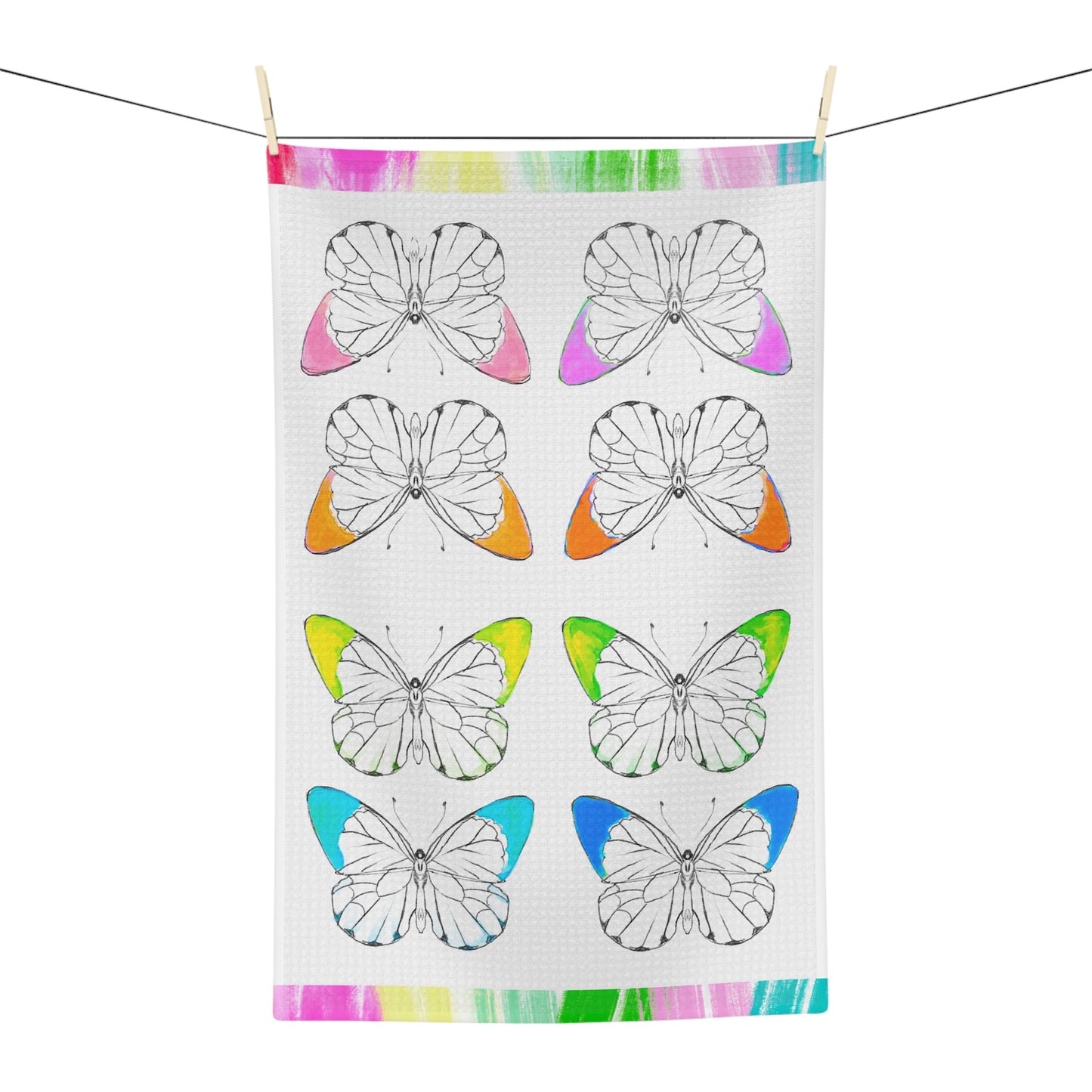 Microfiber Dish Towel Rainbow Butterfly