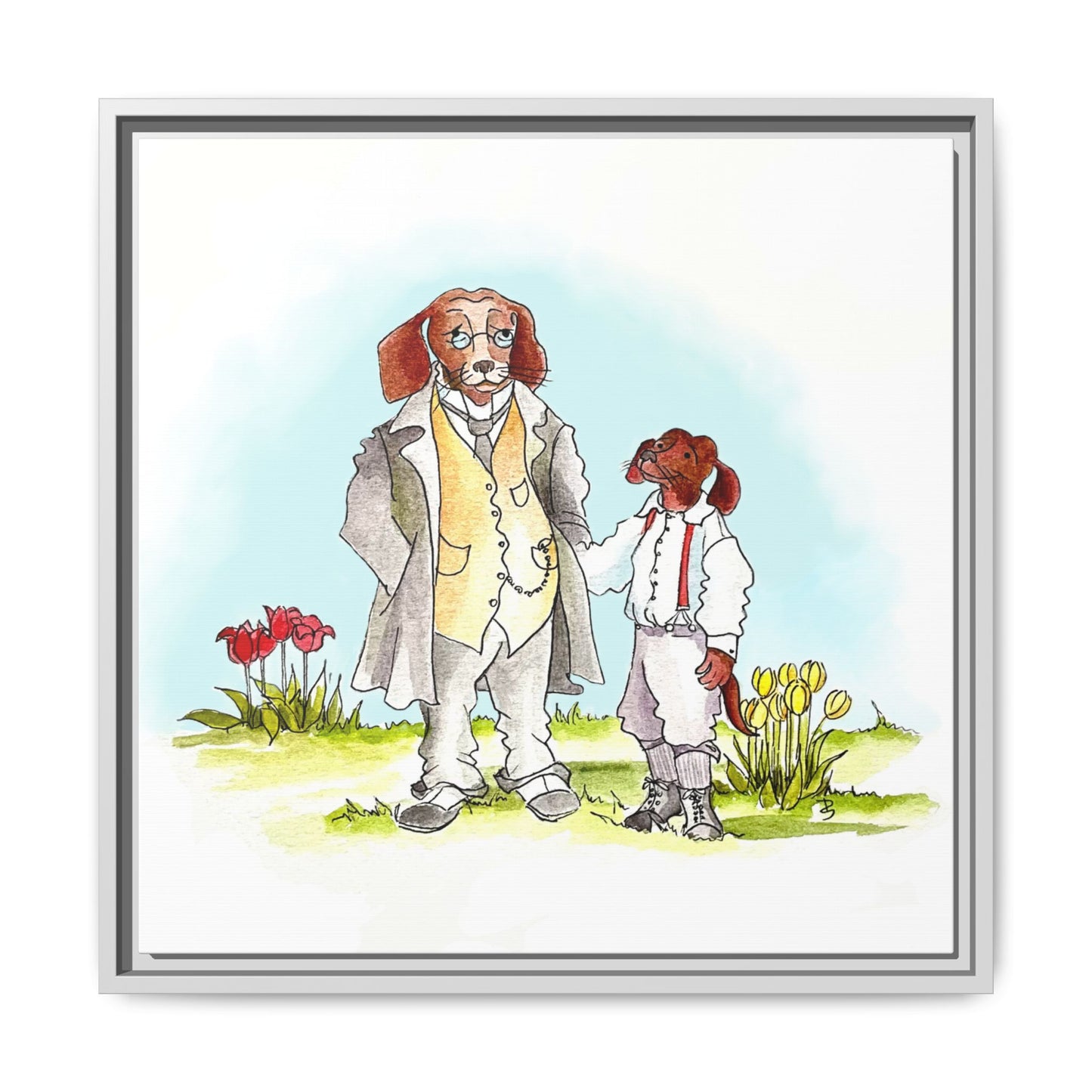 Dogi Fun Matte Canvas Framed