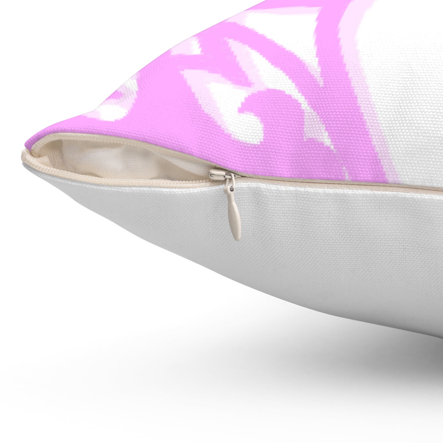 Scrollwork Polyester Square Pillow "Be Joyful..."