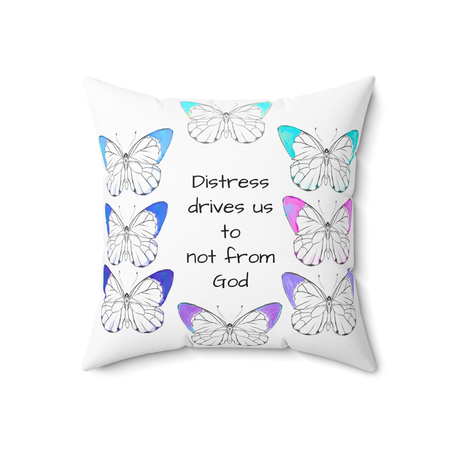 Chroma Polyester Square Pillow "Distress drives us.....