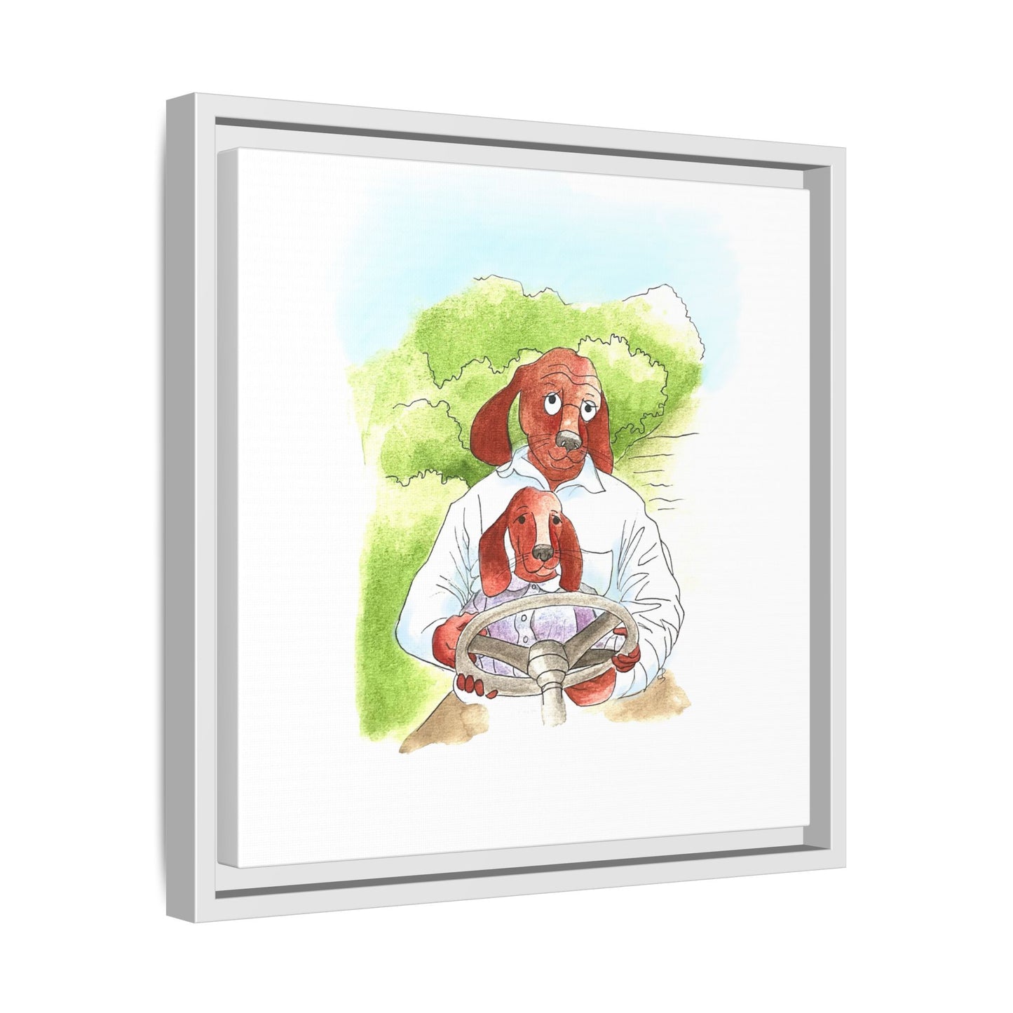 Dogi Fun Matte Canvas Framed
