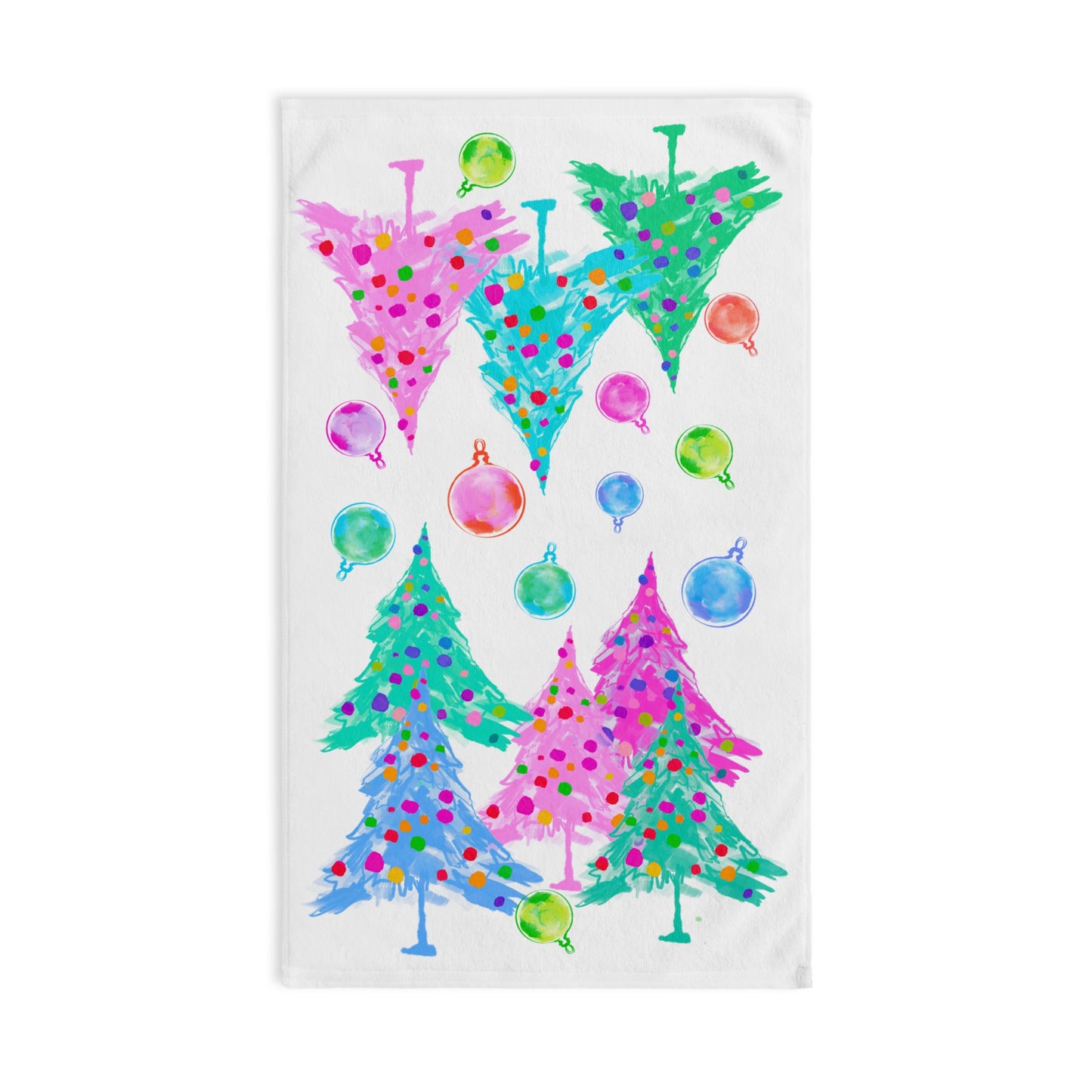 Christmas Trees and Ornaments Hand Towel
