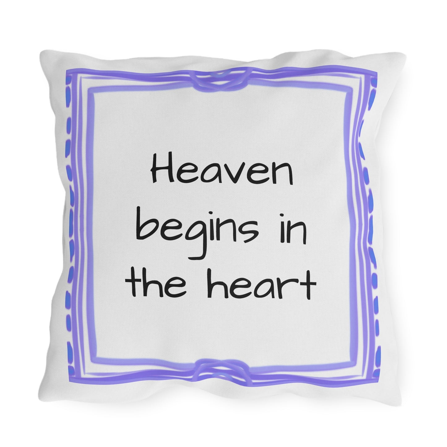 Chroma Outdoor Pillow Raspberry Green "Heaven begins in..."