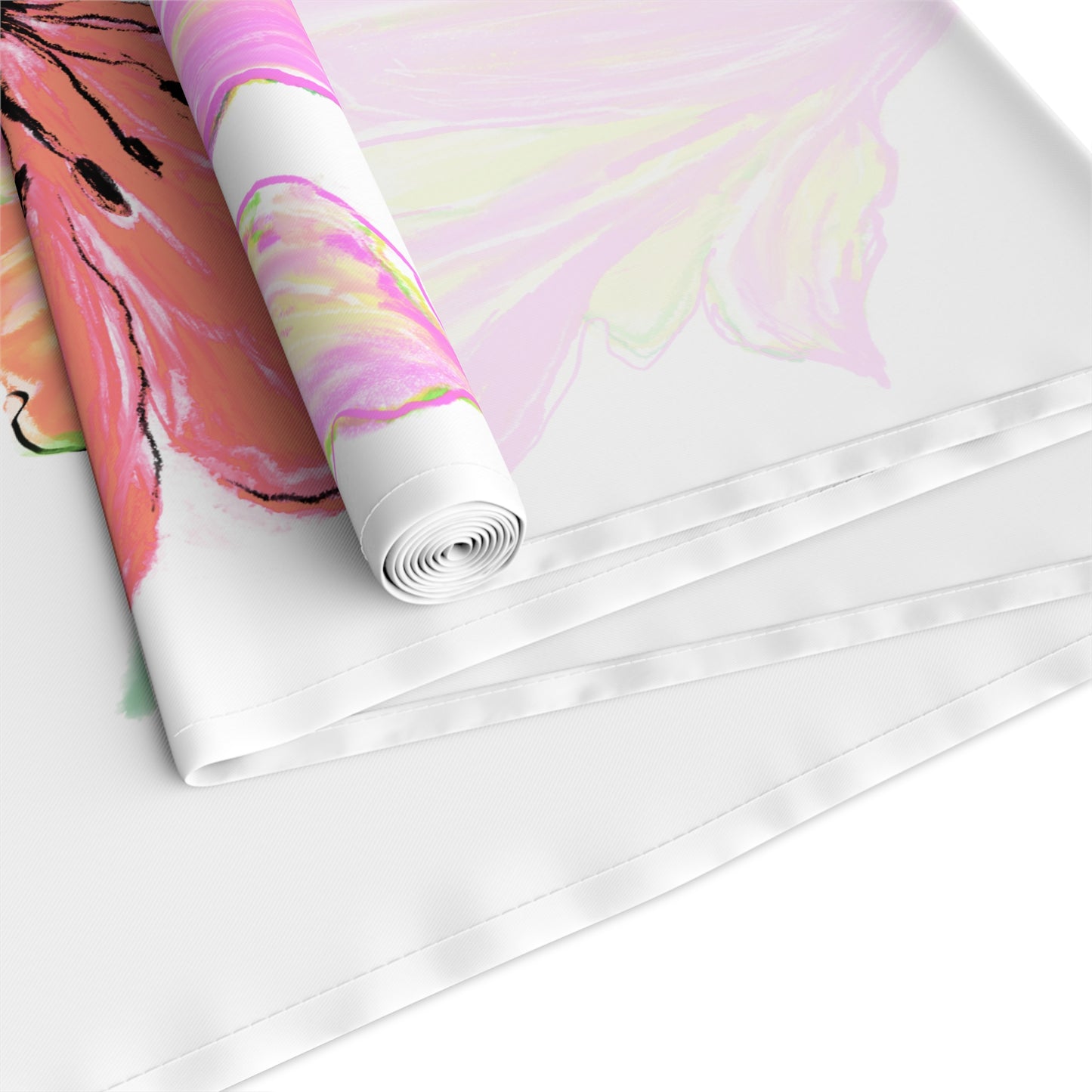 Tulip Love Table Runner 16" x 90" Cotton Creamy White OR Polyester Bright White