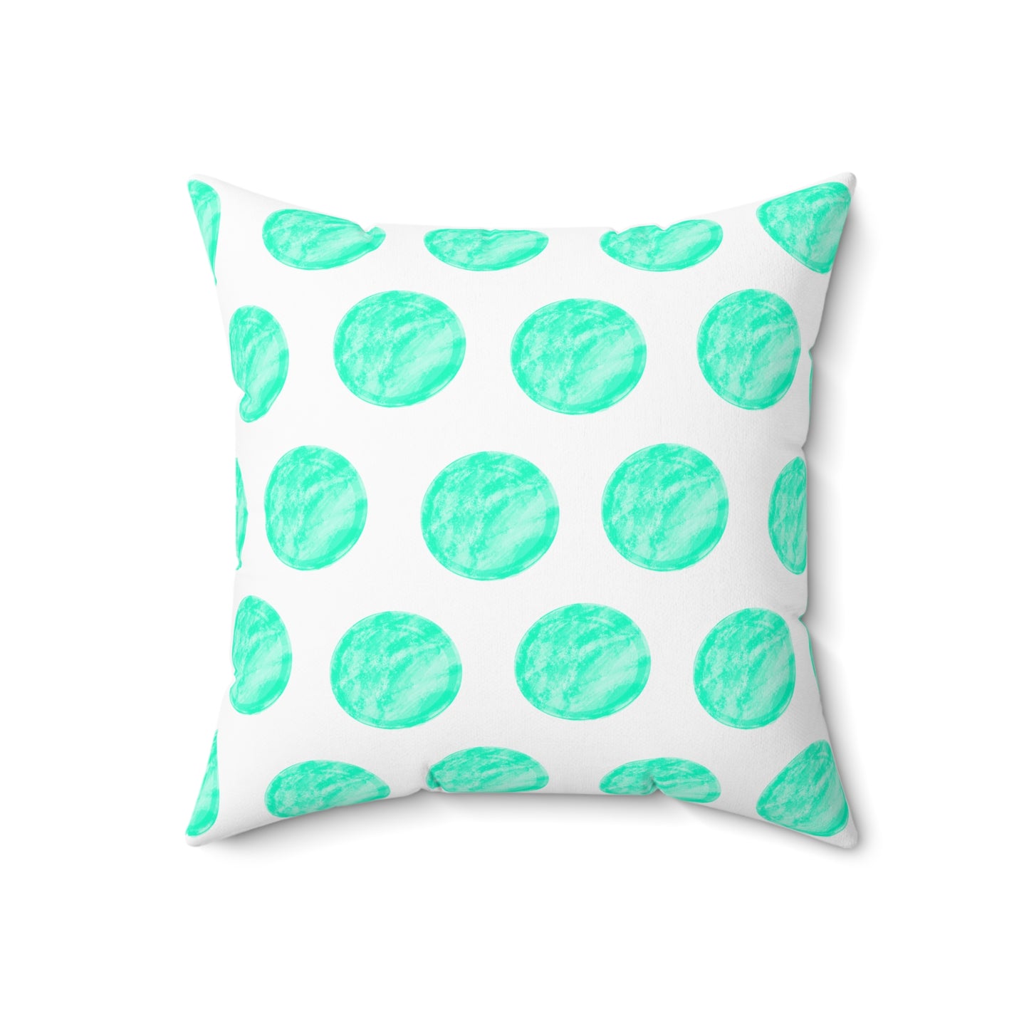 Polka Dot Palette Polyester Square Pillow Aqua