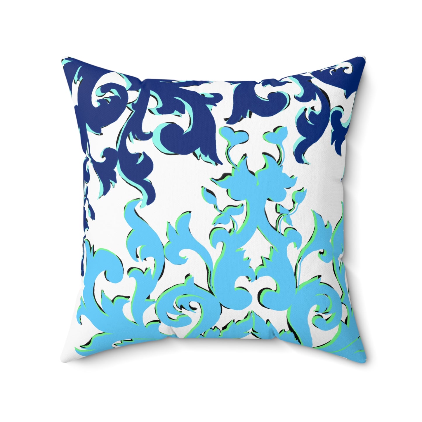 Scrollwork Polyester Square Pillow "You will seek..."