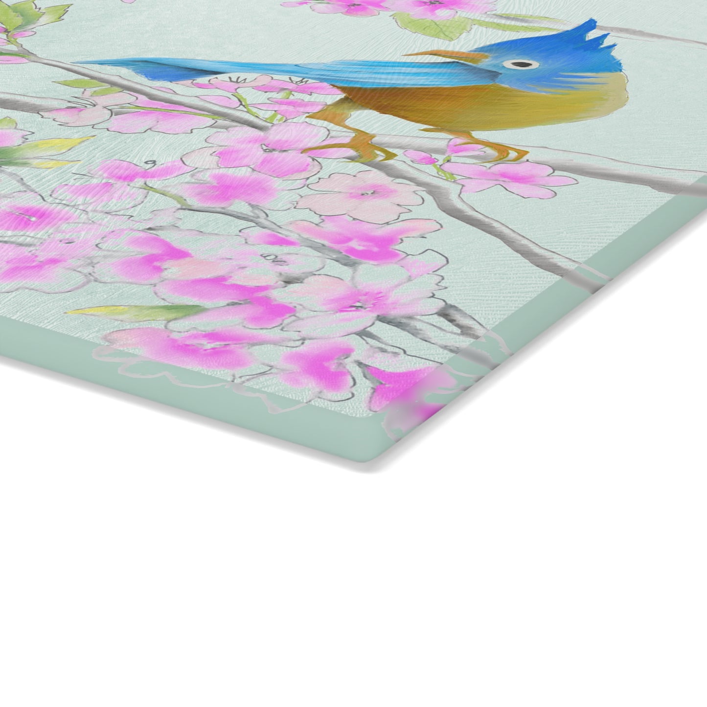 Cherry Chirp Glass Cutting Board