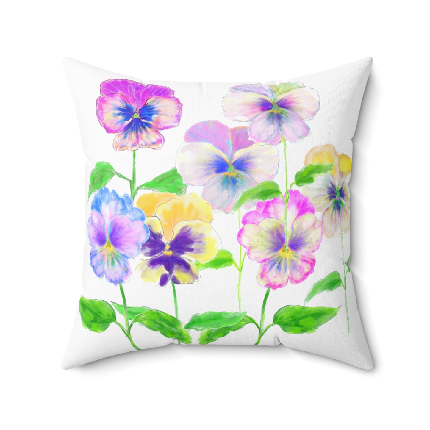 Flower Fun Spun Polyester Square Pillow