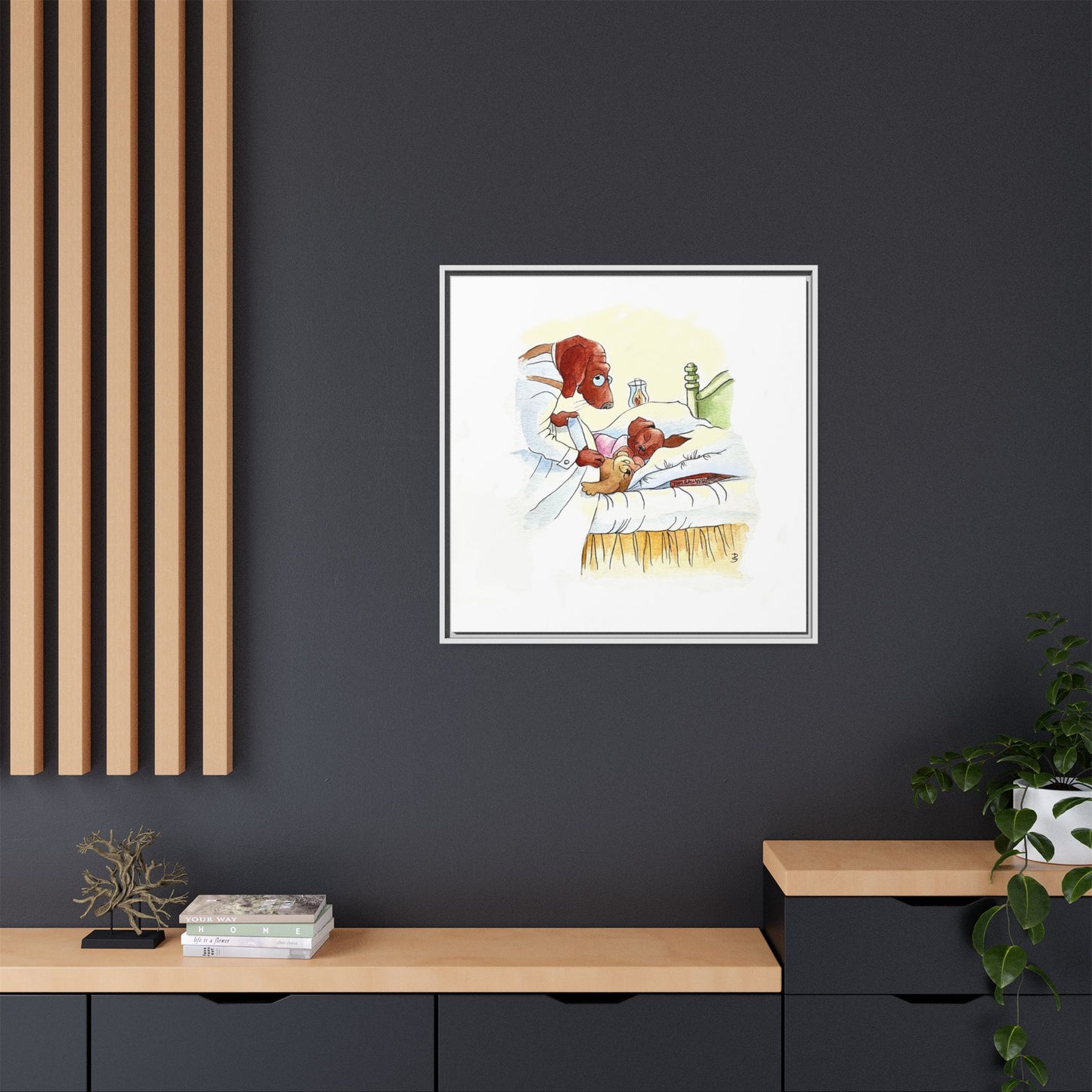 Dogi Fun Matte Canvas Framed