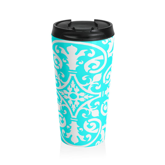 Scrollwork Stainless Steel Travel Mug  "Squander your life for a purpose"