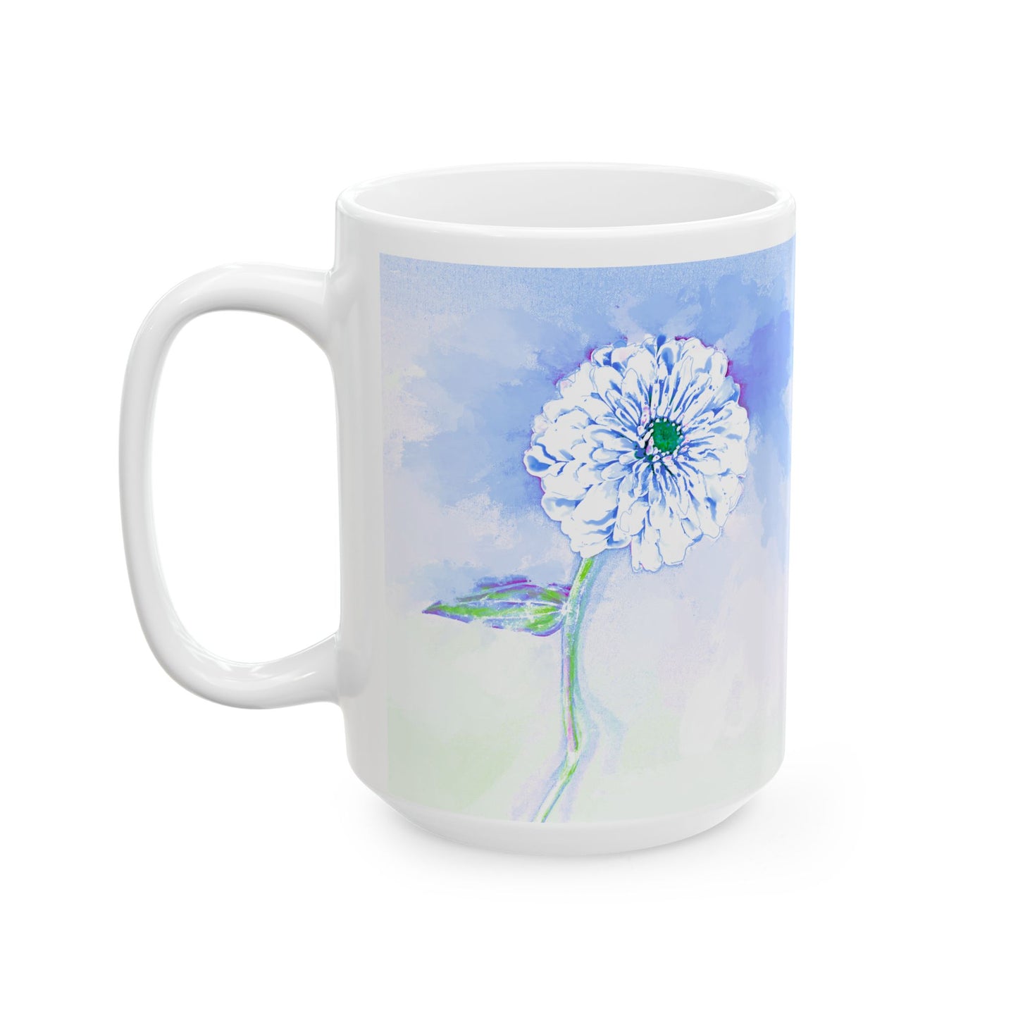 Zinnia Color Splash Mug Blue “Dare to Live”